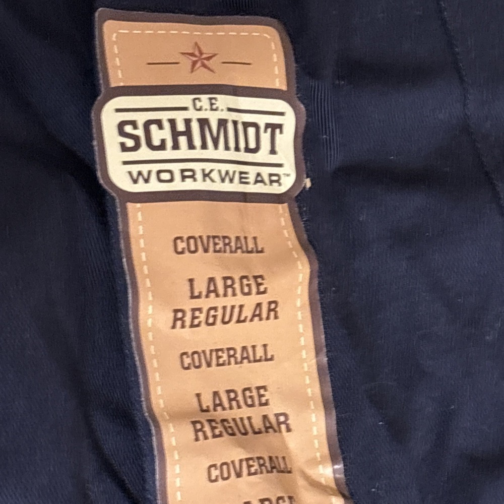 C.E. Schmidt Workwear Coveralls Large Regular Navy NWT Cotton T63410NA - Picture 9 of 13